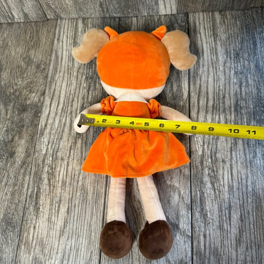 Gloveleya Fox Girl Soft Plush Toy Doll 16" Orange Dress - Picture 7 of 10